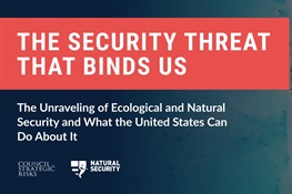Top Security Experts Identify Ecological Disruption as a Major Security Threat  in a Landmark Report by the Converging Risks Lab of the Council on Strategic Risks