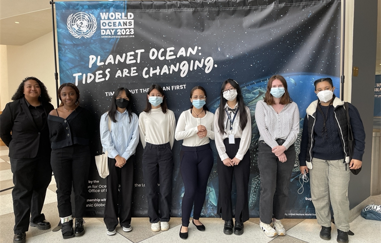 Youth Ocean Advocates at yesterday's World Oceans day event